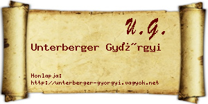 Unterberger Györgyi névjegykártya